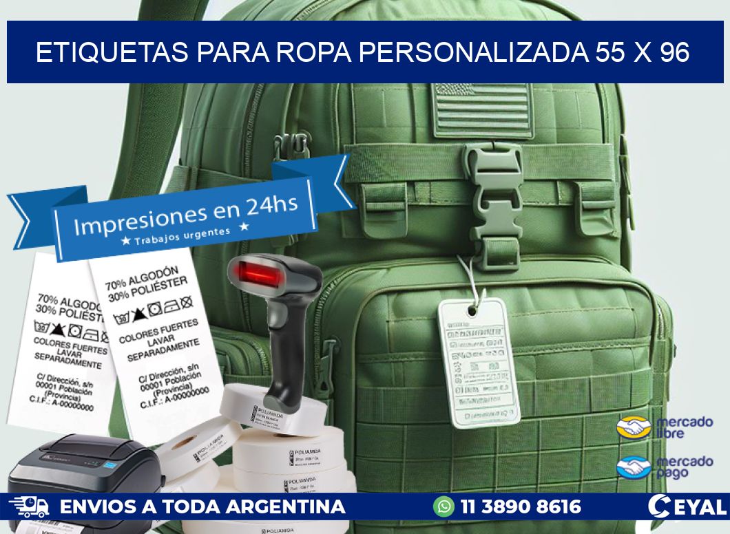 ETIQUETAS PARA ROPA PERSONALIZADA 55 x 96
