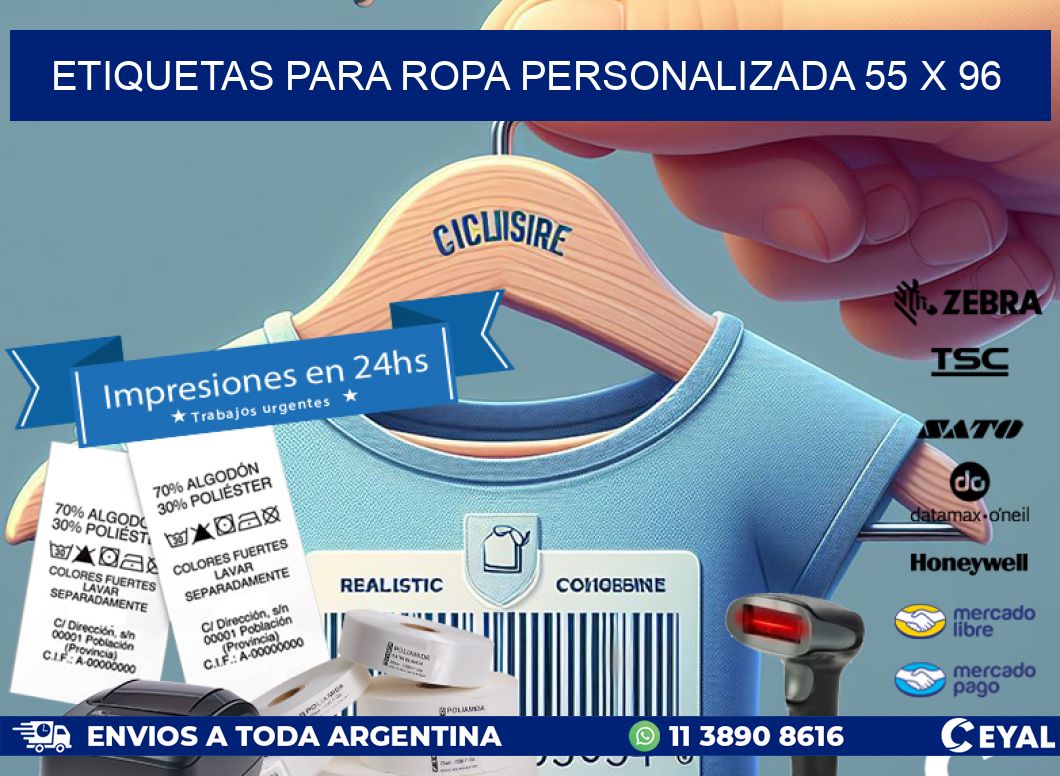ETIQUETAS PARA ROPA PERSONALIZADA 55 x 96