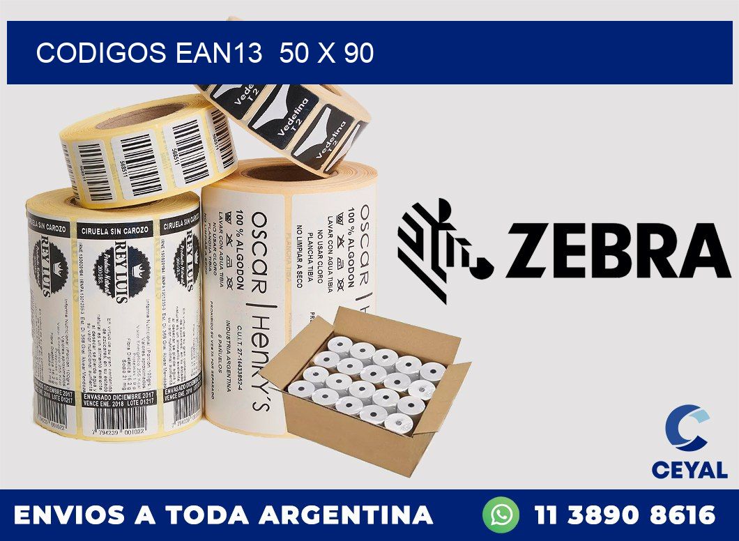 CODIGOS EAN13 50 x 90