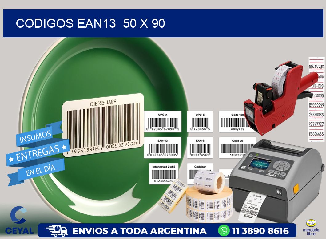 CODIGOS EAN13  50 x 90