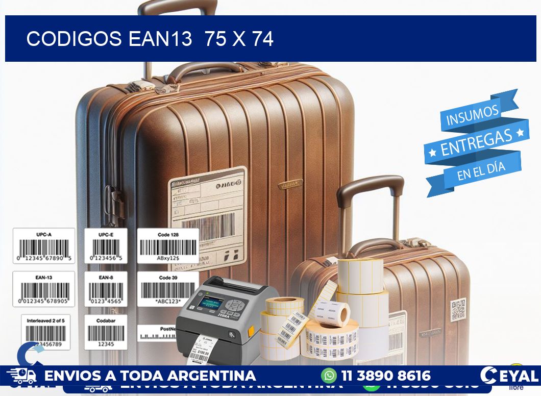 CODIGOS EAN13 75 x 74