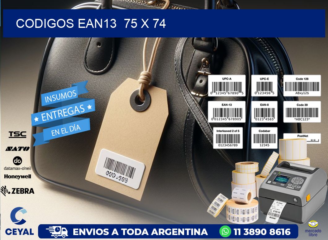 CODIGOS EAN13 75 x 74