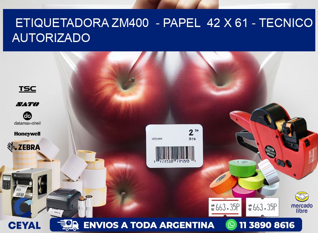 ETIQUETADORA ZM400 - PAPEL 42 x 61 - TECNICO AUTORIZADO