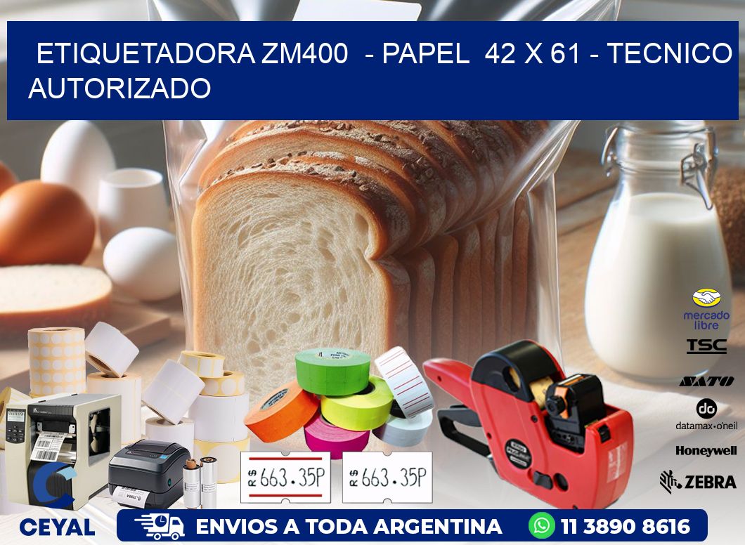 ETIQUETADORA ZM400 - PAPEL 42 x 61 - TECNICO AUTORIZADO