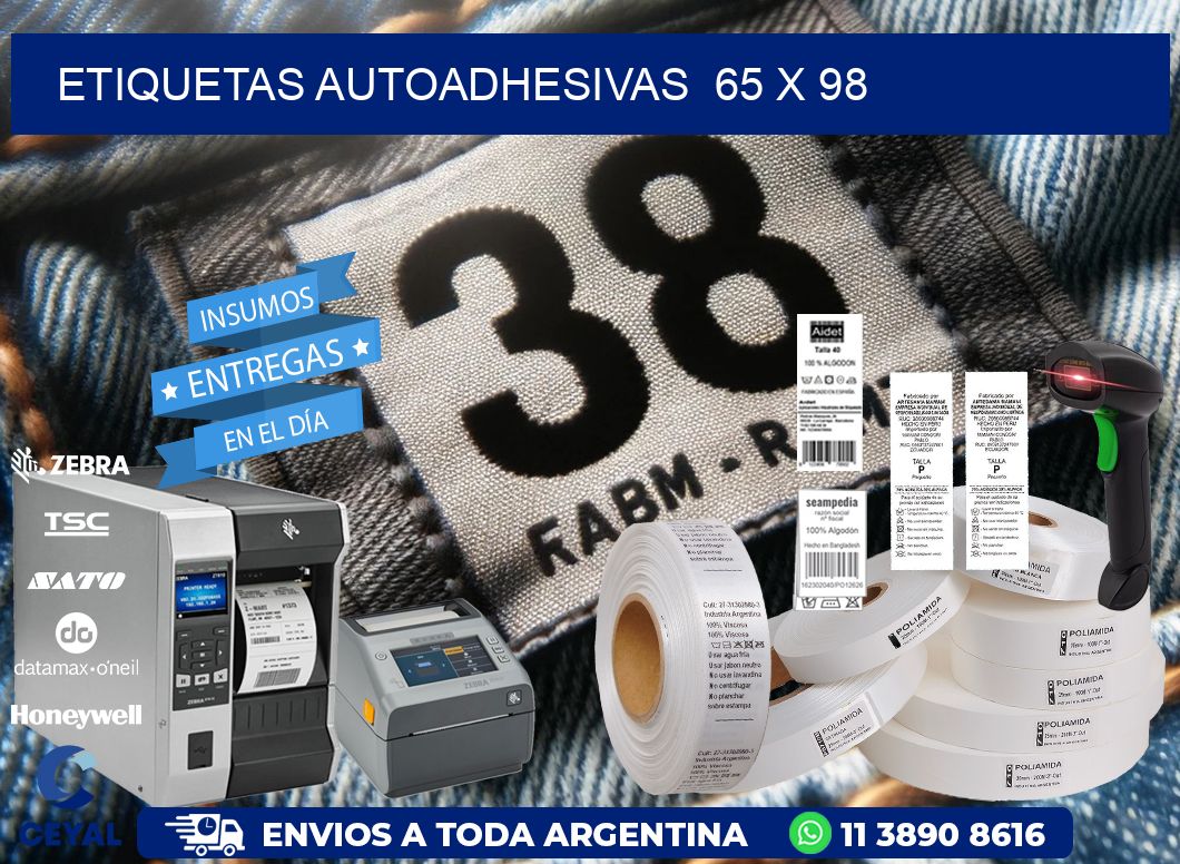 ETIQUETAS AUTOADHESIVAS 65 x 98