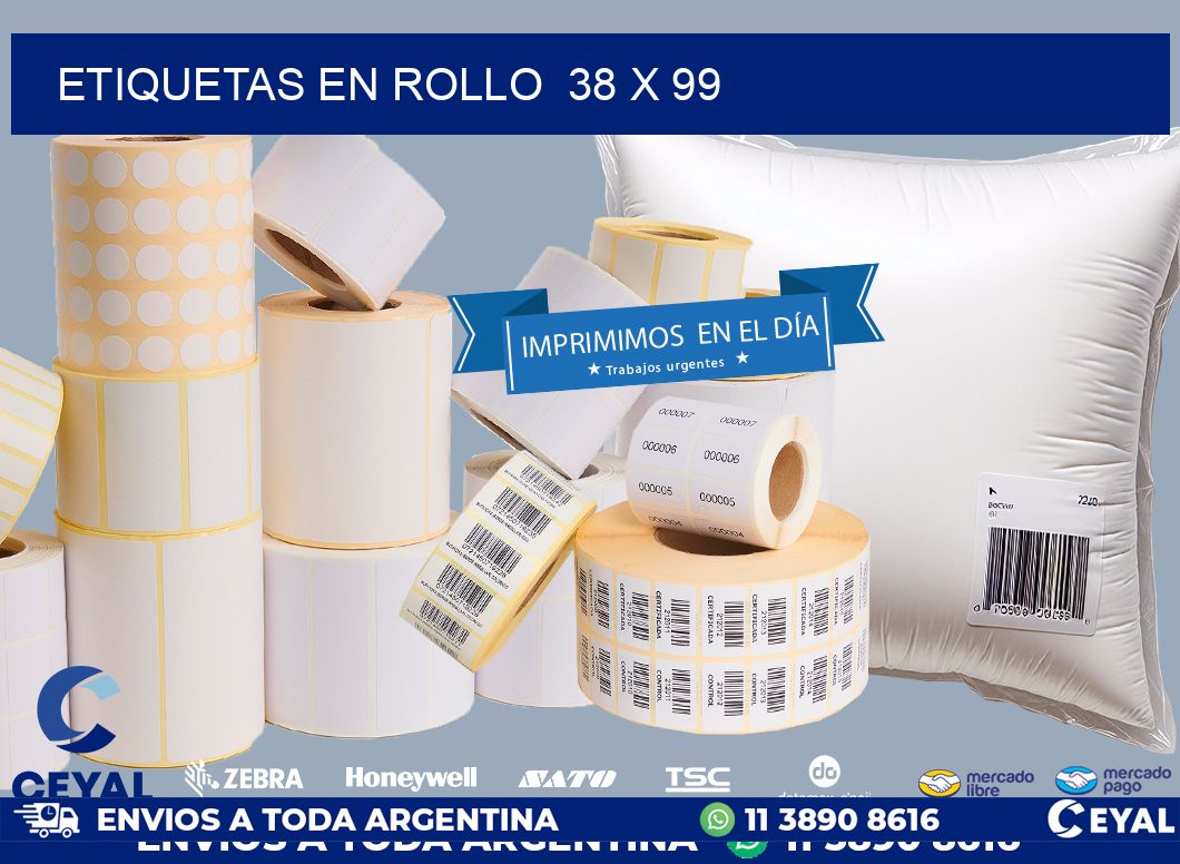 ETIQUETAS EN ROLLO  38 x 99