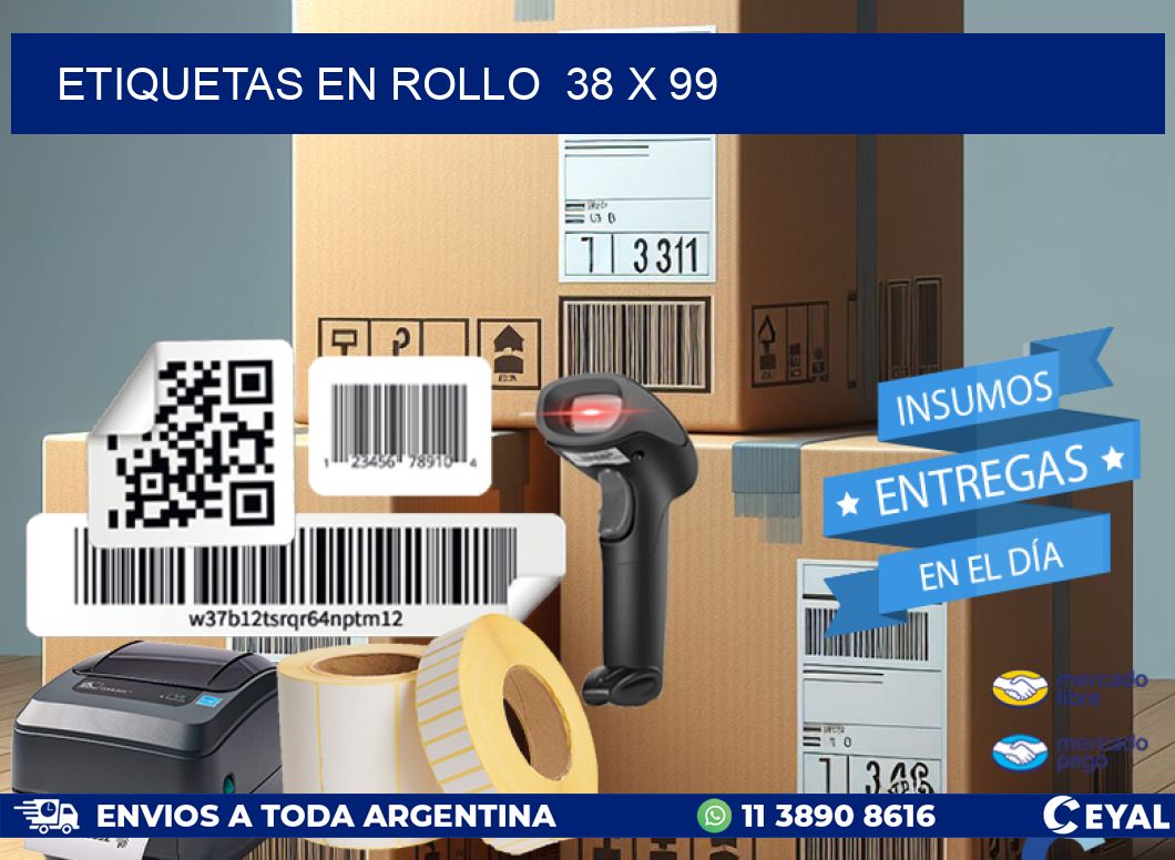 ETIQUETAS EN ROLLO  38 x 99