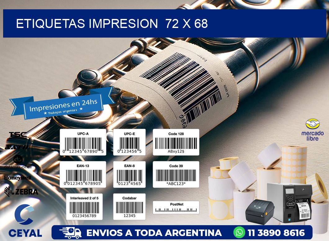 ETIQUETAS IMPRESION  72 x 68