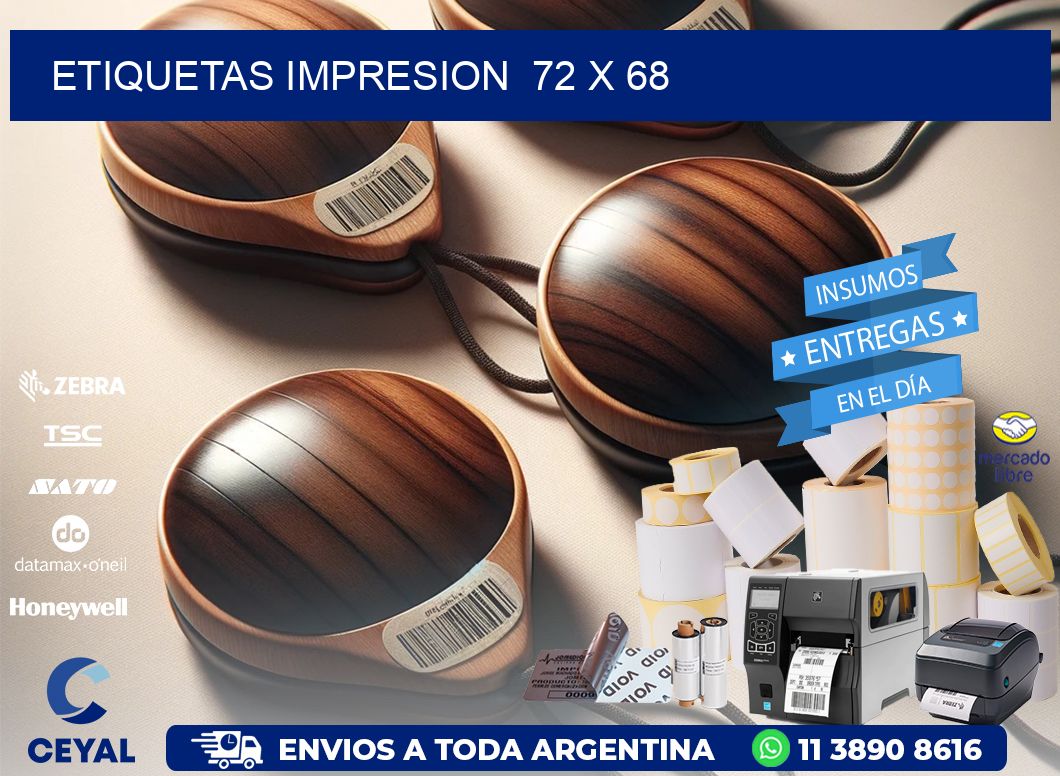 ETIQUETAS IMPRESION  72 x 68