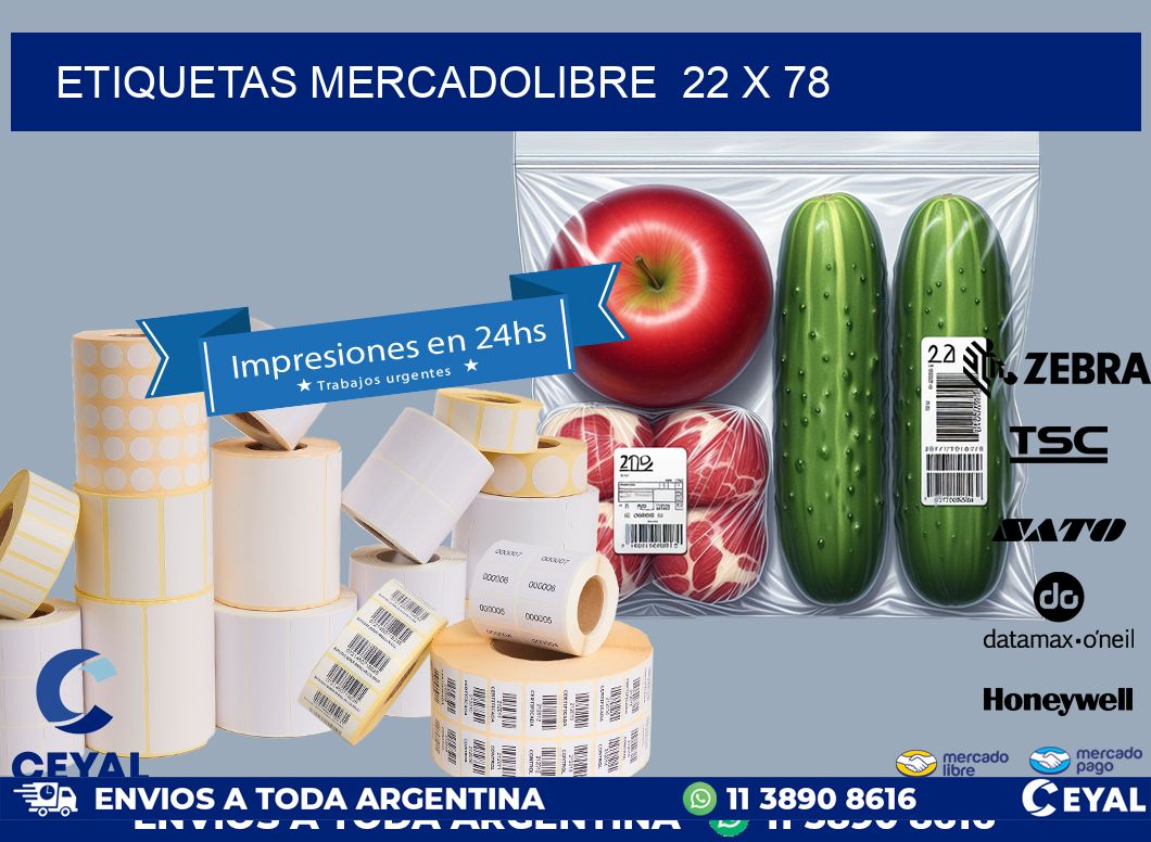 ETIQUETAS MERCADOLIBRE  22 x 78