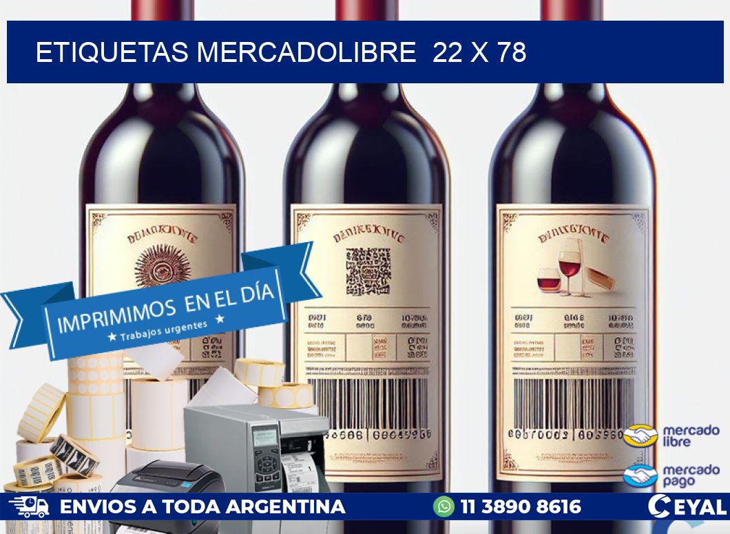 ETIQUETAS MERCADOLIBRE  22 x 78