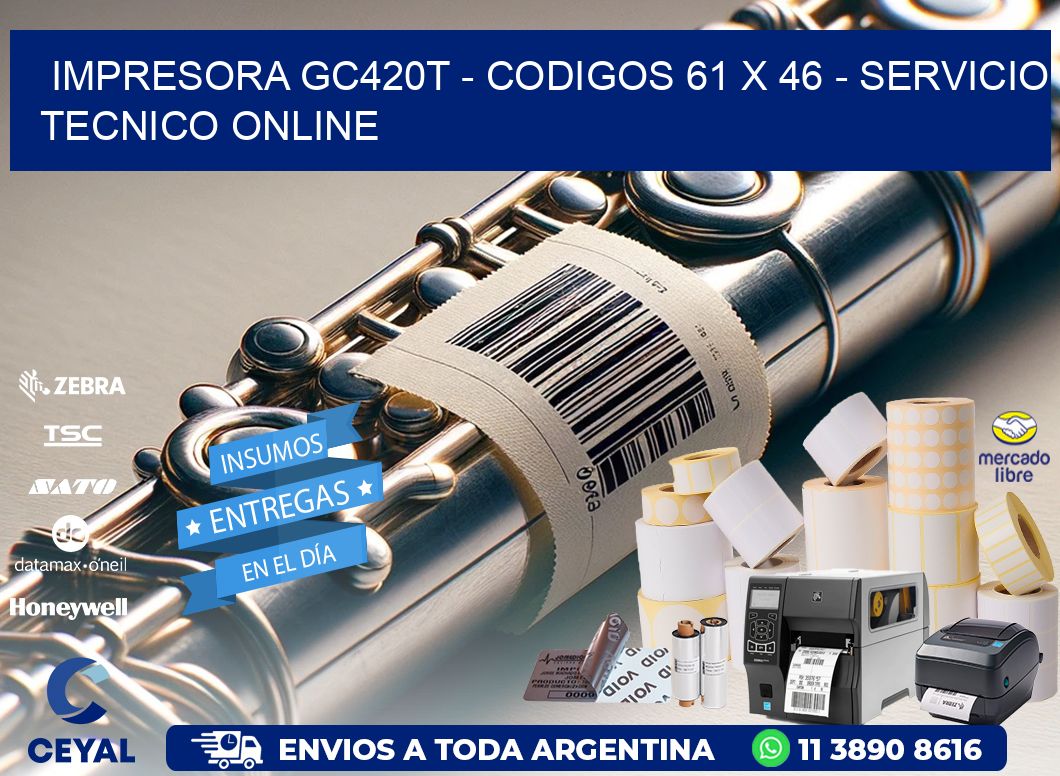 IMPRESORA GC420T - CODIGOS 61 x 46 - SERVICIO TECNICO ONLINE