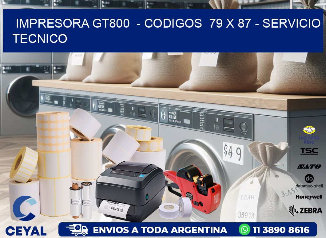IMPRESORA GT800 - CODIGOS 79 x 87 - SERVICIO TECNICO