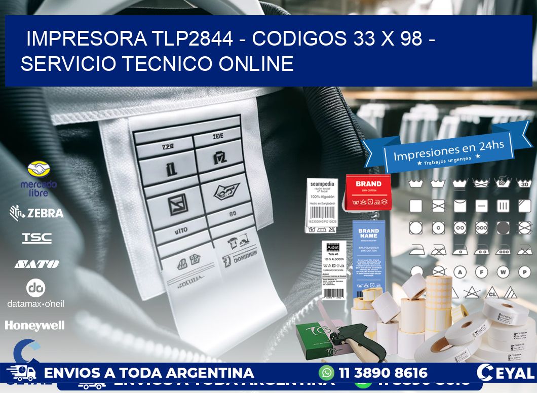IMPRESORA TLP2844 - CODIGOS 33 x 98 - SERVICIO TECNICO ONLINE
