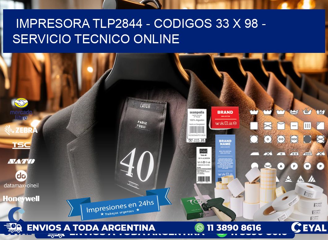 IMPRESORA TLP2844 - CODIGOS 33 x 98 - SERVICIO TECNICO ONLINE