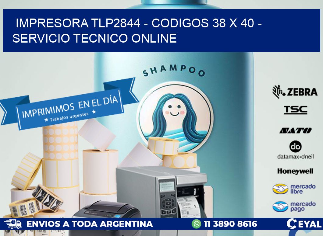 IMPRESORA TLP2844 - CODIGOS 38 x 40 - SERVICIO TECNICO ONLINE