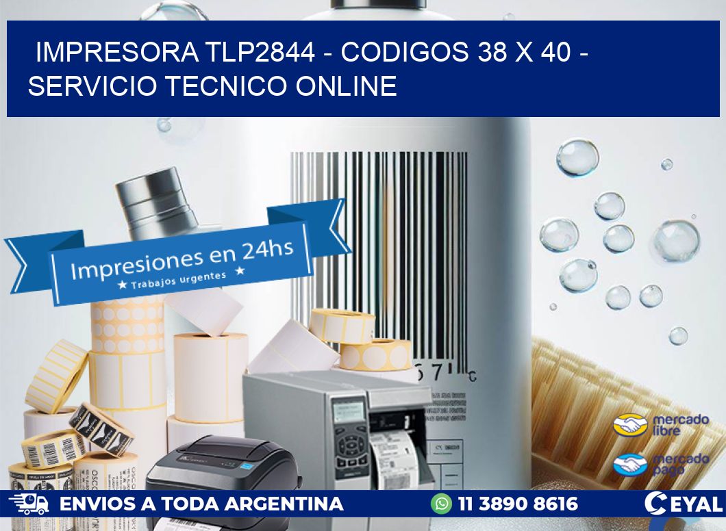 IMPRESORA TLP2844 - CODIGOS 38 x 40 - SERVICIO TECNICO ONLINE