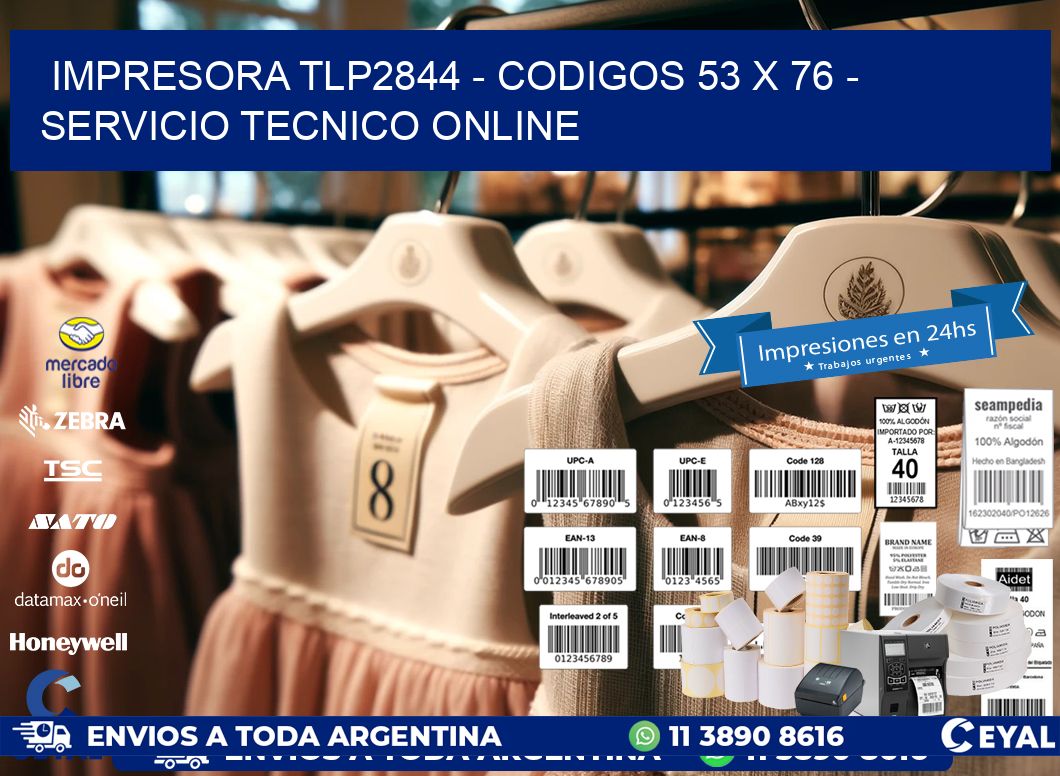 IMPRESORA TLP2844 - CODIGOS 53 x 76 - SERVICIO TECNICO ONLINE