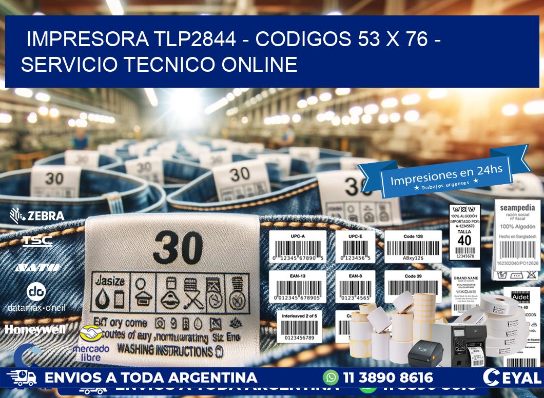 IMPRESORA TLP2844 - CODIGOS 53 x 76 - SERVICIO TECNICO ONLINE