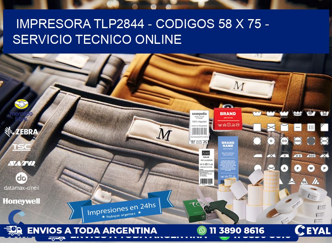 IMPRESORA TLP2844 - CODIGOS 58 x 75 - SERVICIO TECNICO ONLINE