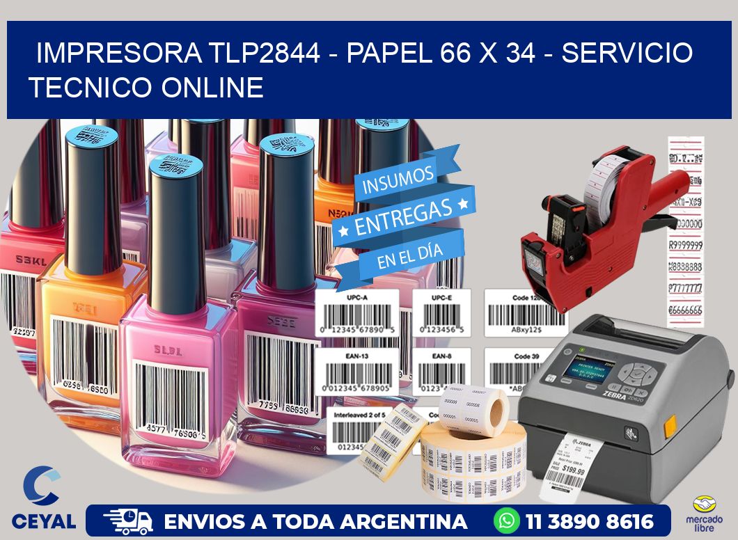 IMPRESORA TLP2844 - PAPEL 66 x 34 - SERVICIO TECNICO ONLINE