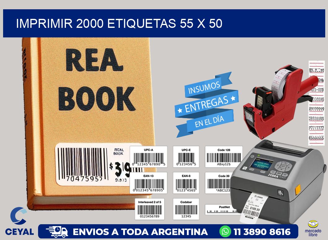 IMPRIMIR 2000 ETIQUETAS 55 x 50