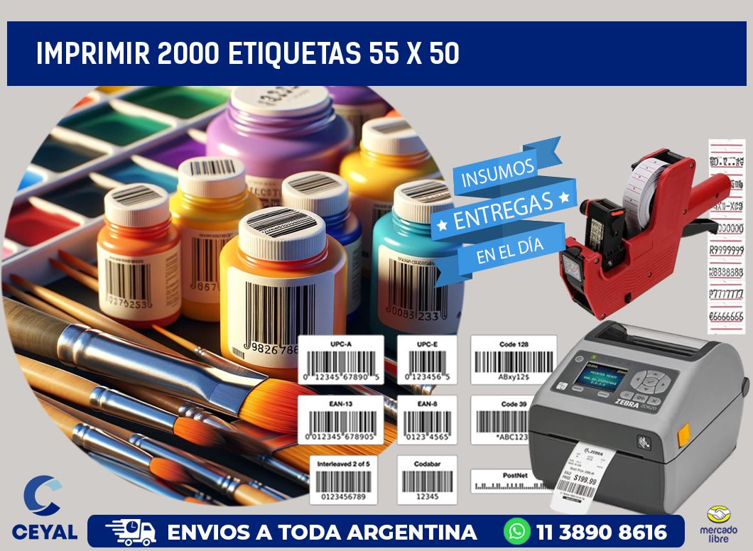 IMPRIMIR 2000 ETIQUETAS 55 x 50