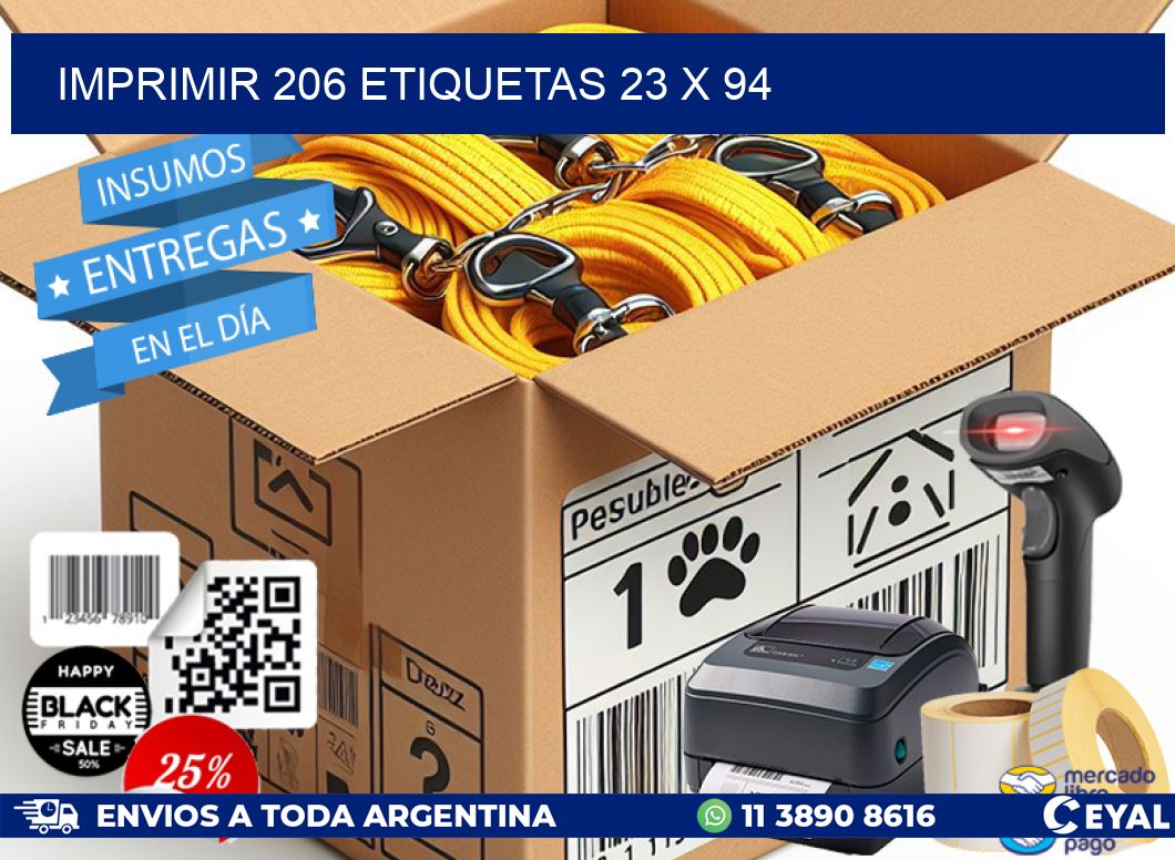 IMPRIMIR 206 ETIQUETAS 23 x 94