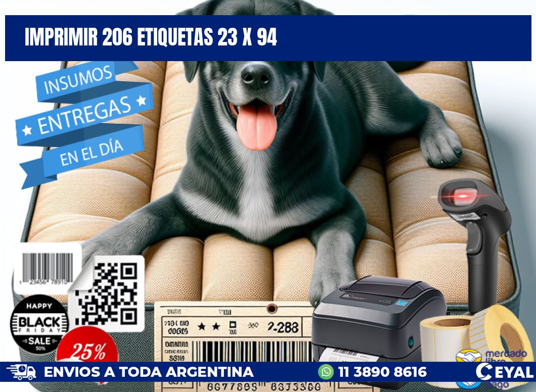 IMPRIMIR 206 ETIQUETAS 23 x 94