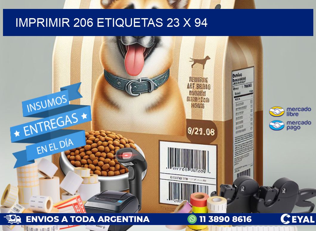 IMPRIMIR 206 ETIQUETAS 23 x 94