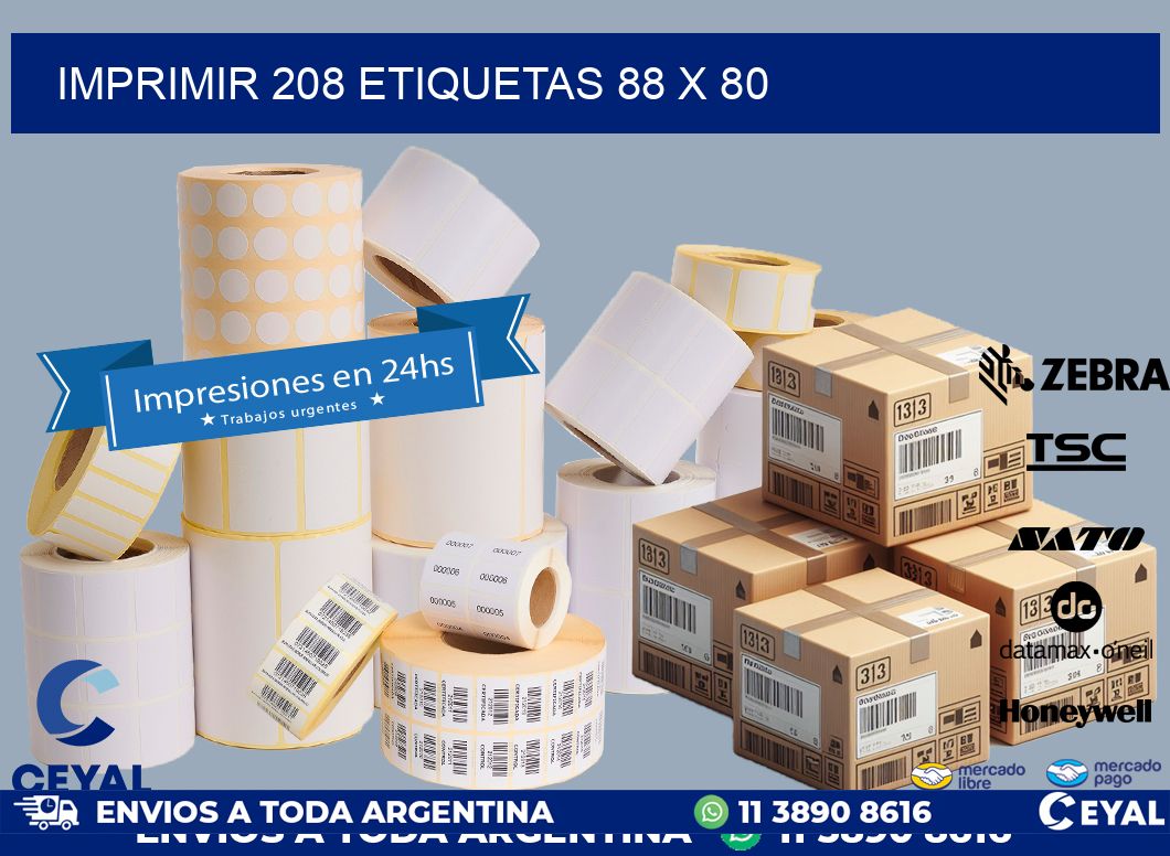 IMPRIMIR 208 ETIQUETAS 88 x 80