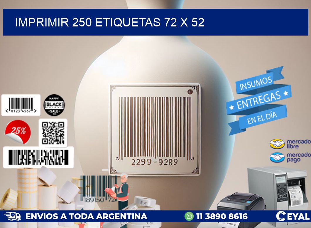 IMPRIMIR 250 ETIQUETAS 72 x 52