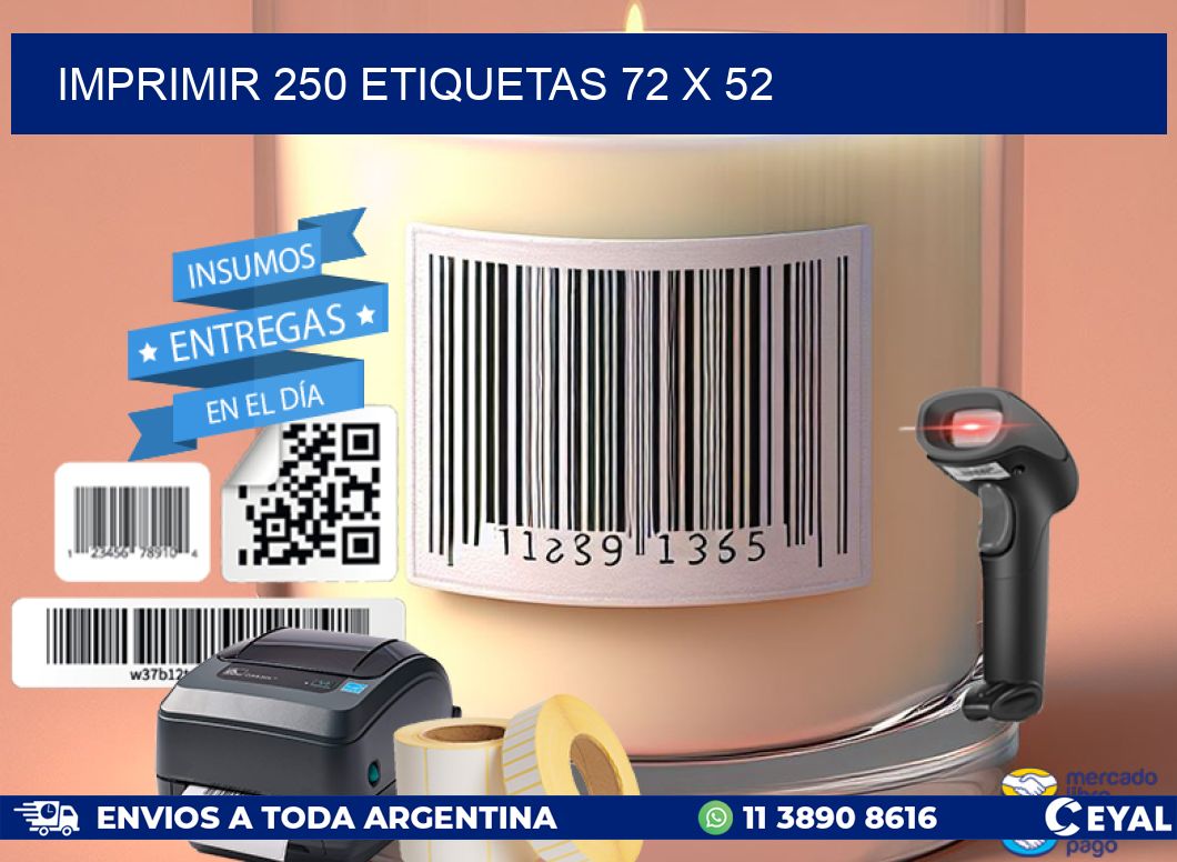 IMPRIMIR 250 ETIQUETAS 72 x 52
