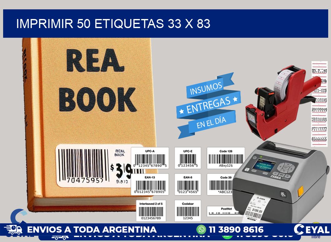 IMPRIMIR 50 ETIQUETAS 33 x 83