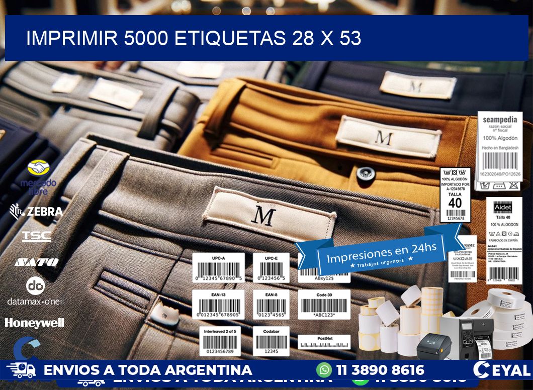 IMPRIMIR 5000 ETIQUETAS 28 x 53