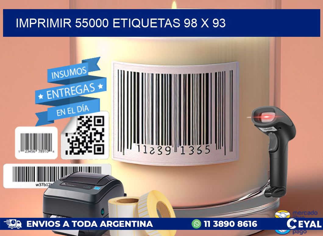 IMPRIMIR 55000 ETIQUETAS 98 x 93