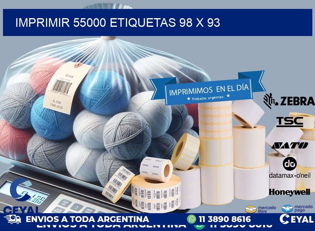 IMPRIMIR 55000 ETIQUETAS 98 x 93