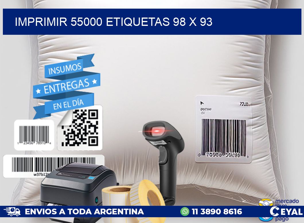 IMPRIMIR 55000 ETIQUETAS 98 x 93