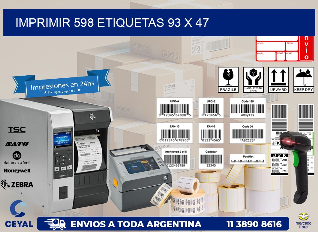 IMPRIMIR 598 ETIQUETAS 93 x 47