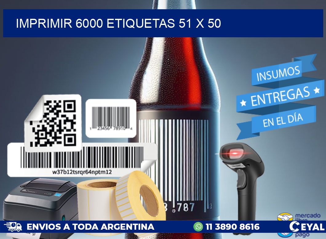 IMPRIMIR 6000 ETIQUETAS 51 x 50