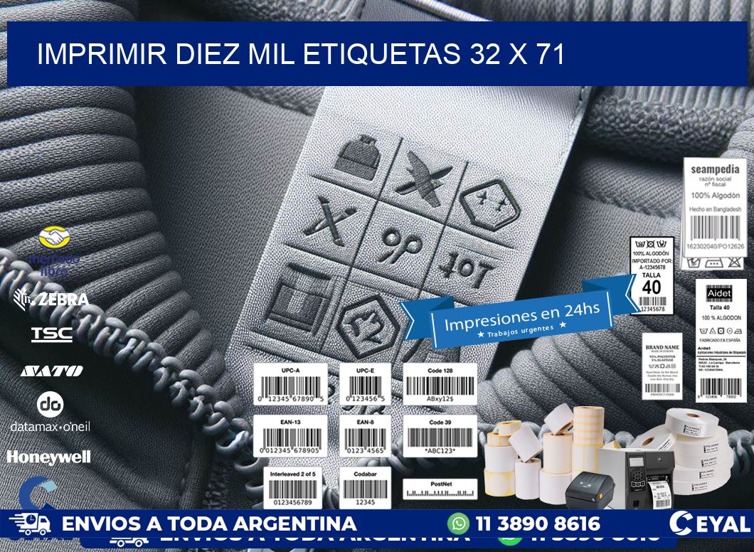 IMPRIMIR DIEZ MIL ETIQUETAS 32 x 71