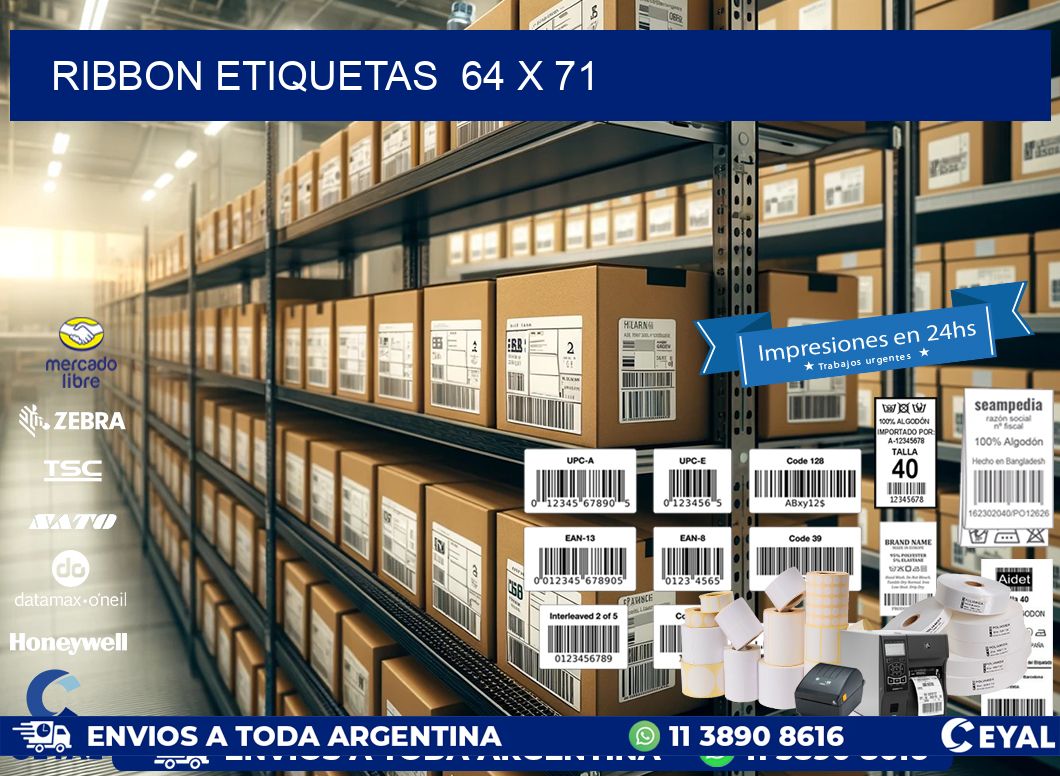 RIBBON ETIQUETAS  64 x 71