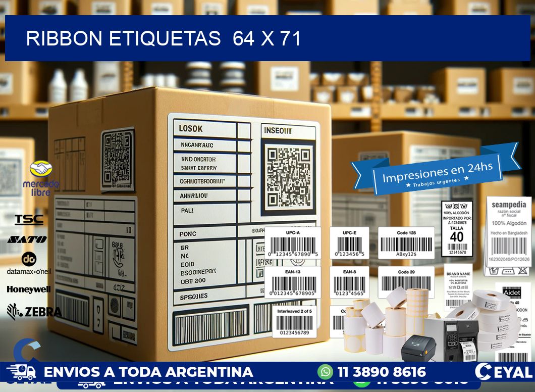 RIBBON ETIQUETAS  64 x 71