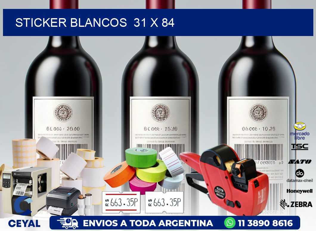 STICKER BLANCOS 31 x 84