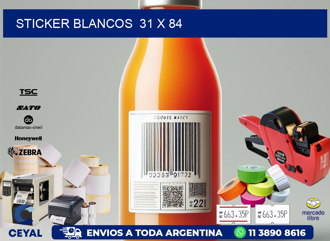 STICKER BLANCOS 31 x 84