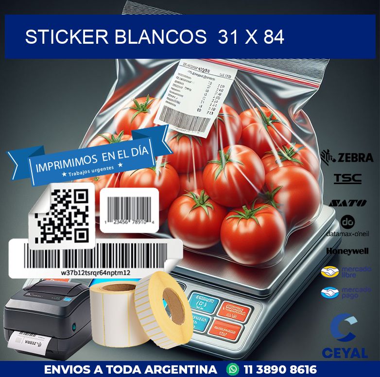 STICKER BLANCOS  31 x 84
