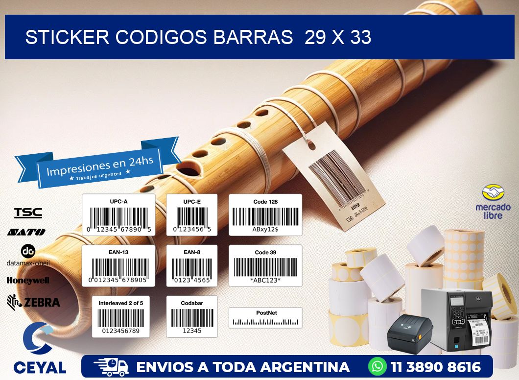 STICKER CODIGOS BARRAS  29 x 33