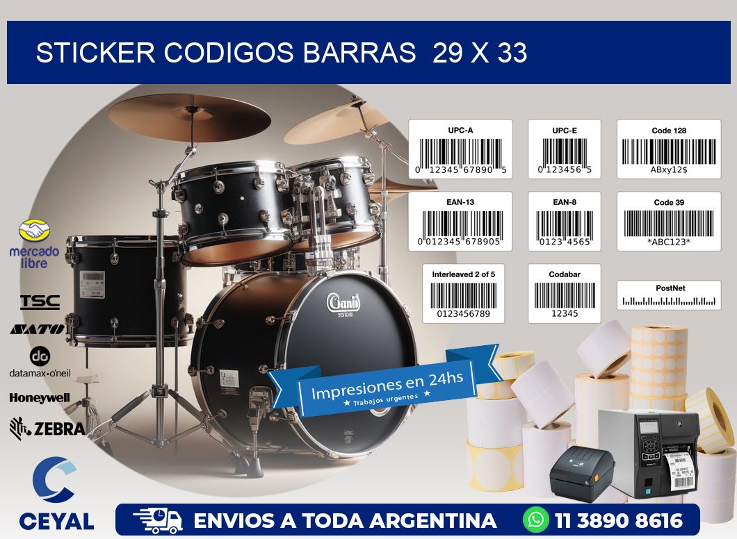 STICKER CODIGOS BARRAS  29 x 33