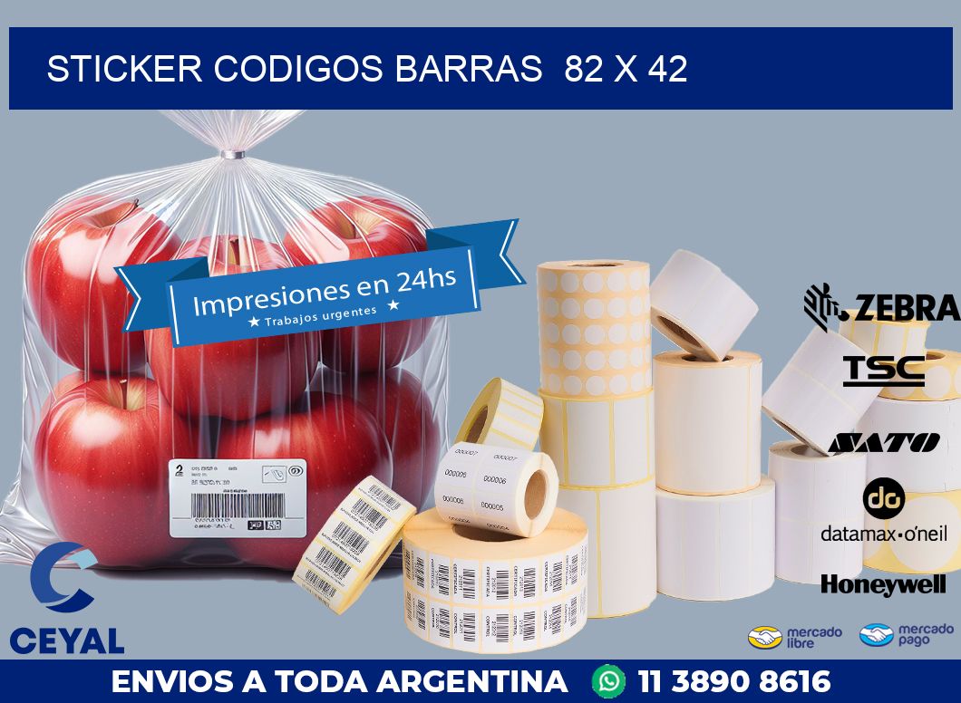 STICKER CODIGOS BARRAS  82 x 42