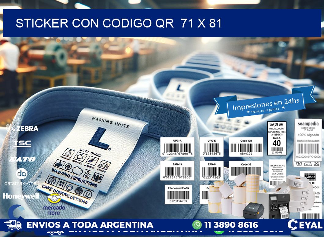 STICKER CON CODIGO QR 71 x 81